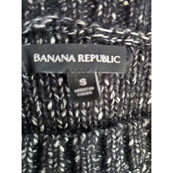 BANANA REPUBLIC Textured Pullover Sweater Size SMALL Black Alpaca Wool BOAT NECK - Picture 2 of 4